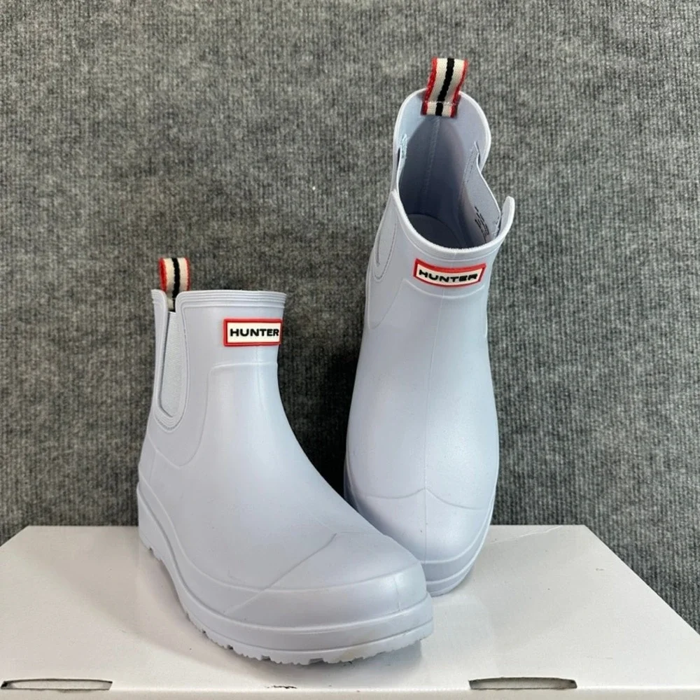 Hunter Original Refined Chelsea Rain Boots Lavender Gray Size 10 WFS1017RMA